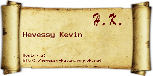 Hevessy Kevin névjegykártya